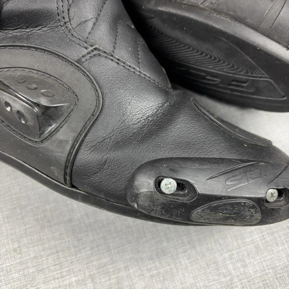 Sidi TCX Boots Mens Size 10 Black Leather Motorcycle Sport Touring Riding Gear